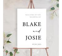 Personalized Wedding Welcome Sign, 3D Acrylic Signage, Custom Wedding Decor for Reception & Ceremony, Frosted/White Acrylic Gold Mirror Sign(White)