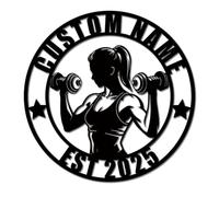 Personalized Weightlifting Metal Wall Art - Custom Gym Name Sign for Home & Studios - Strength Training Gift for Powerlifters & Athletes (Style-7)