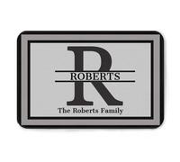 Personalized Welcome Door Mat With Family Name Monogram Initial Customized For Front Door Outdoor Indoor Entrance, Anti-Slip Backing, Flannel Soft Washable Doormat Rug Carpet (Style 3)