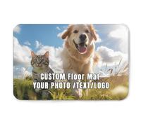 Personalized Welcome Door Mat With Family Name Monogram Initial Customized For Front Door Outdoor Indoor Entrance, Anti-Slip Backing, Flannel Soft Washable Doormat Rug Carpet (Style 1)