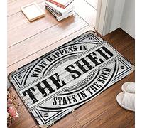 Personalized Welcome Mat What Happens in The Shed Stays in The Shed Rug Man Cave Rules Fall Doormat Outdoor ( Size : 40X60CM )