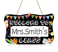 Personalized Welcome Teacher Sign Ornaments for Classroom - Back to School Door Hanging