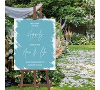 Personalized Welcome to Our Happily Ever After Sign Custom Made Any Name Welcome Sign Template Rustic Wedding Decor Wedding Ceremony Sign Board Party Signs 18"x24"