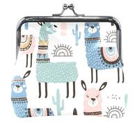 Personalized White Leather Wallet with Llamas for Women Girls Coin Purse Cute White Llamas Classic, Cute White Flames, Classic