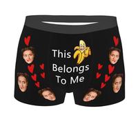 Personalized Wife's Face Boxer Briefs for Men Husband Boyfriend This Banana Belongs to Me Underwear Valentine's Day Funny Girlfriend Photo Boxer Briefs Ugly Heart Boxer Lover Novelty Shorts