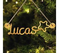 Personalized Wire Name Ornaments, Custom Wire Stocking Name Tags, Christmas Hanging Name Ornament, Xmas Tree Ornament Tags Decoration For Kids, Baby'S 1st Xmas Festive Keepsake Gift