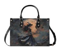 Personalized Witch Leather Handbag for Women - Custom Name Gothic Purse Witchy Aesthetic for Halloween Witch(Witch3), Witch6, One Size