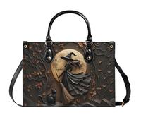 Personalized Witch Leather Handbag for Women - Custom Name Gothic Purse Witchy Aesthetic for Halloween Witch(Witch3), Witch7, One Size