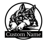 Personalized Wolf Metal Wall Art, Custom Wilderness Decor, Hunting Lodge Sign, Cabin Name Plaque, Nature Lover Gift, Rustic Home Accent, Predator Themed Wall Hanging (Style-1)