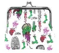 Personalized Women Leather Purse Cute Cool Zombies White Kiss Closure Cool Zombies White OneSize, Cool Zombies White, OneSize, Classic
