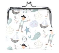 Personalized Women Purses and Bags, Cute Underwater World, White Buckle with Kiss Closure, Cute White Underwater World, UNITALLA, Cute White Underwater World, UNITALLA, Classic, Cute Underwater World