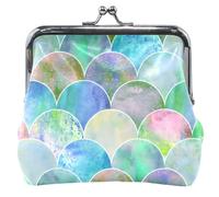 Personalized Women's Coin Purses & Pouches Chic Mermaid Scale Green Kiss Lock Buckle Card Change Purse for Coin, Chic Mermaid Scale Green, Classic