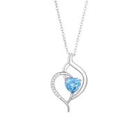 Personalized women's silver heart necklace,zircon necklace, suitable for giving various holiday gifts such as birthdays,anniversaries, Mother's Day, Valentine's Day, etc.