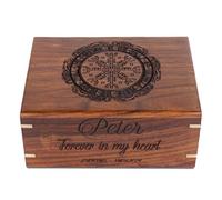 Personalized Wood Cremation Urn for Human or Pet Ashes, Engraved Symbolic Wooden Memorial Urn Box, Custom Funeral Keepsake, Wood Urn For Adult, Female or Male, Sizes XS to XXL (12-250 lbs Capacity)