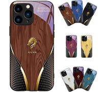 Personalized Wood Grain Dragon Compatible Tempered Glass Case, Full Coverage Shockproof Magnetic Case with Embossed Dragon Pattern for iPhone 17/16/15/14/13/12/11 Pro Max (for iPhone 12,Brown)