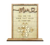Personalized Wood Mothers Day Puzzle Sign Gift For Mom,Personalized Mom Puzzle Sign Plaque with Custom Kids Names| MOM Puzzle Piece Wall Decor Mother Day's Birthday Gift for Mom Grandma (style 38)