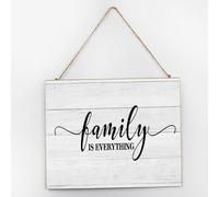 Personalized Wood Wall Sign Family Is Everything Painted Wood Plaque Sign Quote Farmhouse Family Wall Art Decor Signs for Home Mantel 10x12 Inch