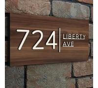 Personalized Wooden 3d House Number Sign,Custom Wood Name Sign Address Number Plaque,Modern Door Plaque Pallet Sign for Outdoors Indoor Wall Decor (40 * 25cm)