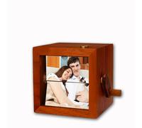 Personalized Wooden Animation Flip Book Frame Custom Hand Crank Lighted Photo Album Memory Gift for Family Couples Friends