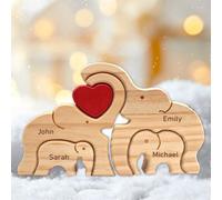 Personalized Wooden Bear Puzzle with 2-8 Family Name-Custom Name, Wooden Bear Family Puzzle, for Mother's Day, Father's Day, Christmas, House Warming Gifts, Birthdays Anniversary (C)