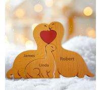 Personalized Wooden Bear Puzzle with 2-8 Family Name-Custom Name, Wooden Bear Family Puzzle, for Mother's Day, Father's Day, Christmas, House Warming Gifts, Birthdays Anniversary (E)