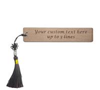 Personalized Wooden Bookmark, Double Sided Engraved，Antique Bookmark with Tassel (Rosewood)
