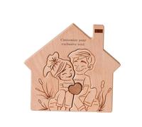 Personalized Wooden Cartoon Couple Puzzle with 2 Names, Custom Family Name Sculpture for Home Decor, Personalised Gifts for Wife Husband, Birthdays, Valentine's Day, Christmas, Anniversary