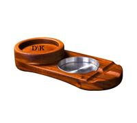 Personalized Wooden Cigar Ashtray Coaster and Holder,Engraved Name,Whiskey Glass Tray with Cigar Rest,Custom Gift for Men,Father's Day,Birthday,Christmas (Oval)