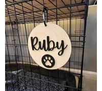 Personalized Wooden Crate Sign - Custom Hanging Plaque for Pet Crate Decor - Rustic Animal Name Sign - Custom Pet Gift
