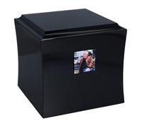 Personalized Wooden Cremation Urn with Photo for Adult Ashes, Black Memorial Box Urn with Picture, Elegant Funeral Keepsake Urn (Color)