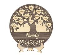 Personalized Wooden Family Tree,Customized Name Love Grows Here Tree of Life,Family Names Sign Plaque,Desktop Decor,Birthday Gifts for Mom and Dad Grandma/Grandpa,Customized Name Decorative Plaques