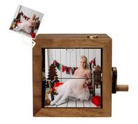 Personalized Wooden Flip Photo Box, Custom Animation Album Frame with LED Lighting, Ideal Wedding or Birthday Gift for Couples, Friends, and Family