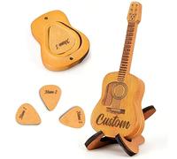 Personalized Wooden Guitar Pick Case Guitar Pick Mini Storage Box Holder Engraved Name Band Logo or Design, Valentine's Day gift for Guitarists and Music Lovers Boyfriend