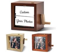 Personalized Wooden Handcrafted Flipbook Frame, Custom Animation Photo Box, Ideal Anniversary or Christmas Gift for Friends, Family, and Classmates
