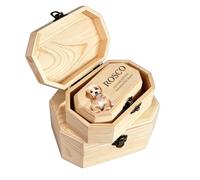 Personalized Wooden Pet Urn for Dog Cat Ashes, Custom Photo Engraved Memorial Keepsake Box with Name & Dates, Handmade Solid Wood Cremation Urn for Pet Loss Tribute