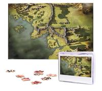 Personalized Wooden Puzzle 1000 Piece Jigsaw Puzzle Couple Puzzle Family Puzzle Middle Earth Map Picture Puzzle Photo Puzzle for Adults Birthday Wedding 75 x 50 cm