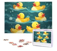 Personalized Wooden Puzzle 1000 Piece Jigsaw Puzzle Couple Puzzle Family Puzzle Rubber Ducks Picture Puzzle Photo Puzzle for Adults Birthday Wedding 75 x 50 cm