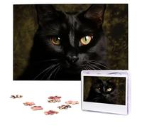 Personalized Wooden Puzzle 1000 Pieces Jigsaw Puzzles for Adults A Black Cat Family Reunion Puzzle Gift for Birthday Christmas