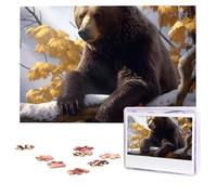 Personalized Wooden Puzzle 1000 Pieces Jigsaw Puzzles for Adults Bear on The Branch Family Reunion Puzzle Gift for Birthday Christmas
