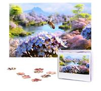 Personalized Wooden Puzzle 1000 Pieces Jigsaw Puzzles for Adults Beautiful spring scene Family Reunion Puzzle Gift for Birthday Christmas