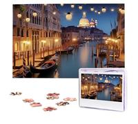 Personalized Wooden Puzzle 1000 Pieces Jigsaw Puzzles for Adults beautiful venice at night Family Reunion Puzzle Gift for Birthday Christmas