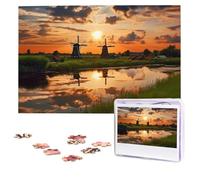 Personalized Wooden Puzzle 1000 Pieces Jigsaw Puzzles for Adults Beautiful view of the Netherlands Family Reunion Puzzle Gift for Birthday Christmas