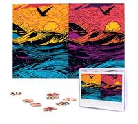 Personalized Wooden Puzzle 1000 Pieces Jigsaw Puzzles for Adults Birds on the Sea Family Reunion Puzzle Gift for Birthday Christmas