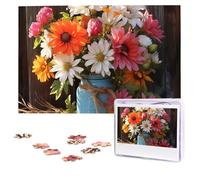 Personalized Wooden Puzzle 1000 Pieces Jigsaw Puzzles for Adults Farm Fresh Flowers Spring Family Reunion Puzzle Gift for Birthday Christmas