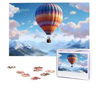 Personalized Wooden Puzzle 1000 Pieces Jigsaw Puzzles for Adults Hot Air Balloon Family Reunion Puzzle Gift for Birthday Christmas