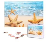 Personalized Wooden Puzzle 1000 Pieces Jigsaw Puzzles for Adults Maritime Summer Starfish Family Reunion Puzzle Gift for Birthday Christmas
