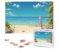 Personalized Wooden Puzzle 1000 Pieces Jigsaw Puzzles for Adults Summer Beach Family Reunion Puzzle Gift for Birthday Christmas