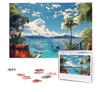 Personalized Wooden Puzzle 1000 Pieces Jigsaw Puzzles for Adults Summer Family Reunion Puzzle Gift for Birthday Christmas
