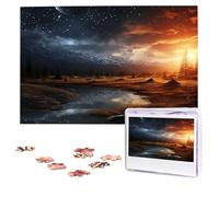 Personalized Wooden Puzzle 1000 Pieces Jigsaw Puzzles for Adults Two Photos of the Night Sky Family Reunion Puzzle Gift for Birthday Christmas