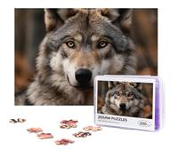 Personalized Wooden Puzzle 300 Pieces Jigsaw Puzzles for Adults A Gray Wolf Family Reunion Puzzle Gift for Birthday Christmas